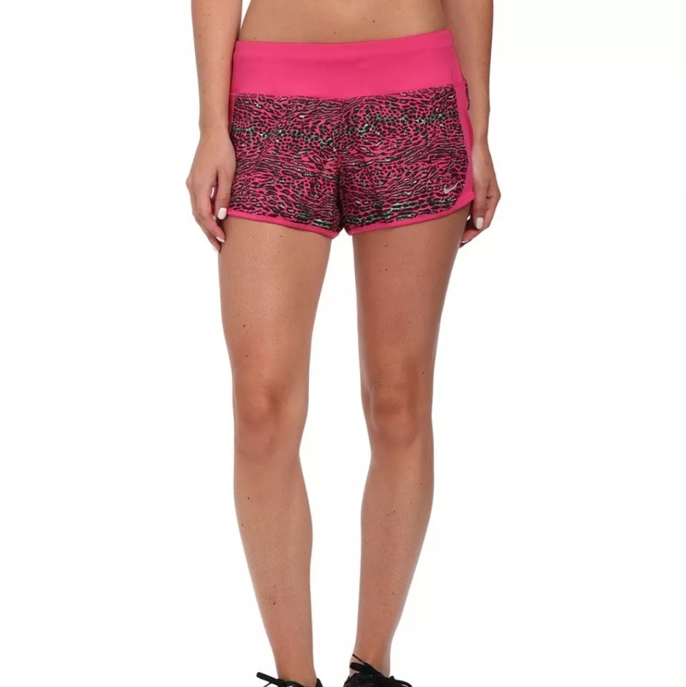 Nike Crew Dri-Fit, Pink Leopard Print Gym, Swim Shorts